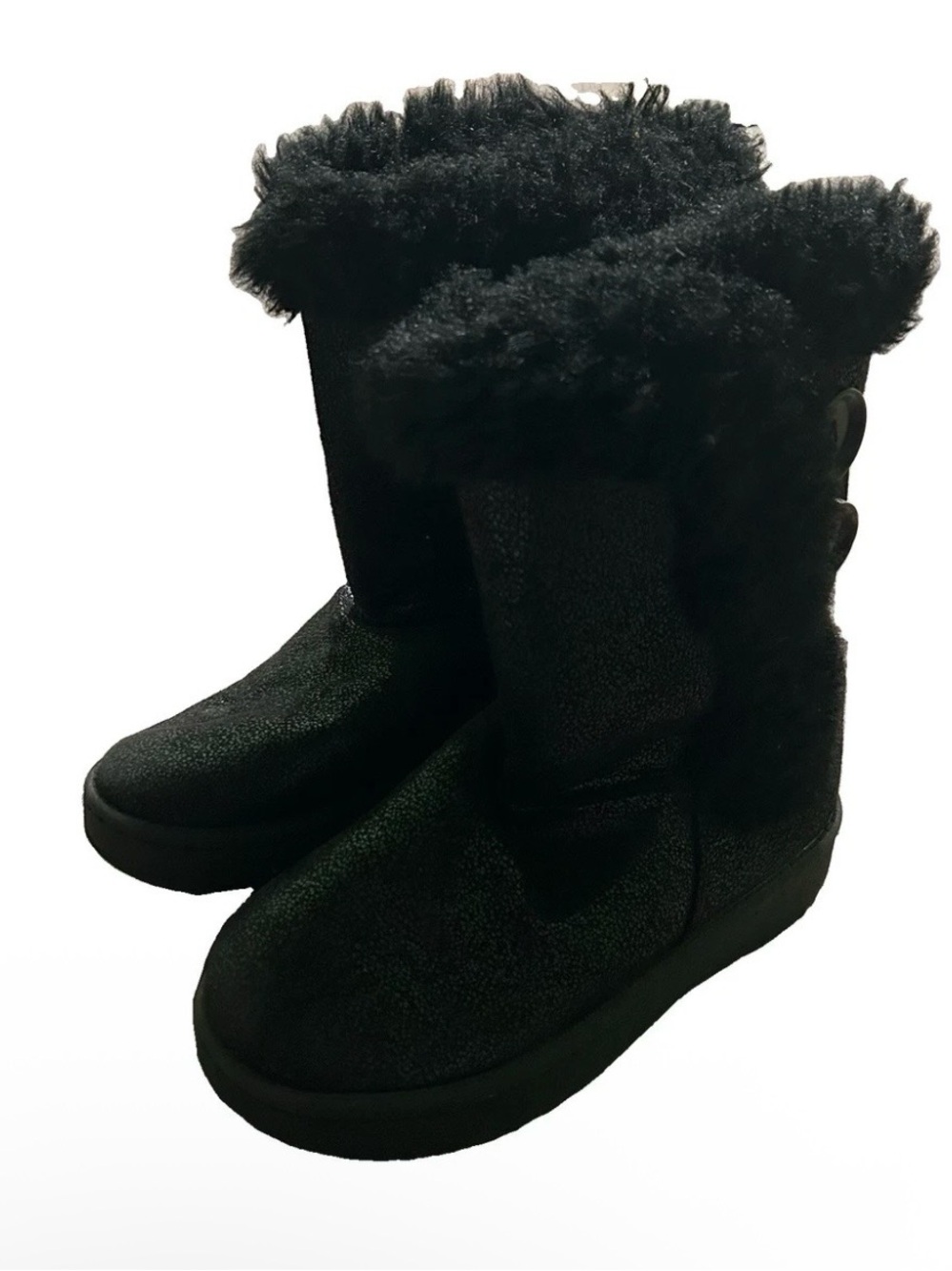 Toddler Girl Black Suede Winter Boots Size 12